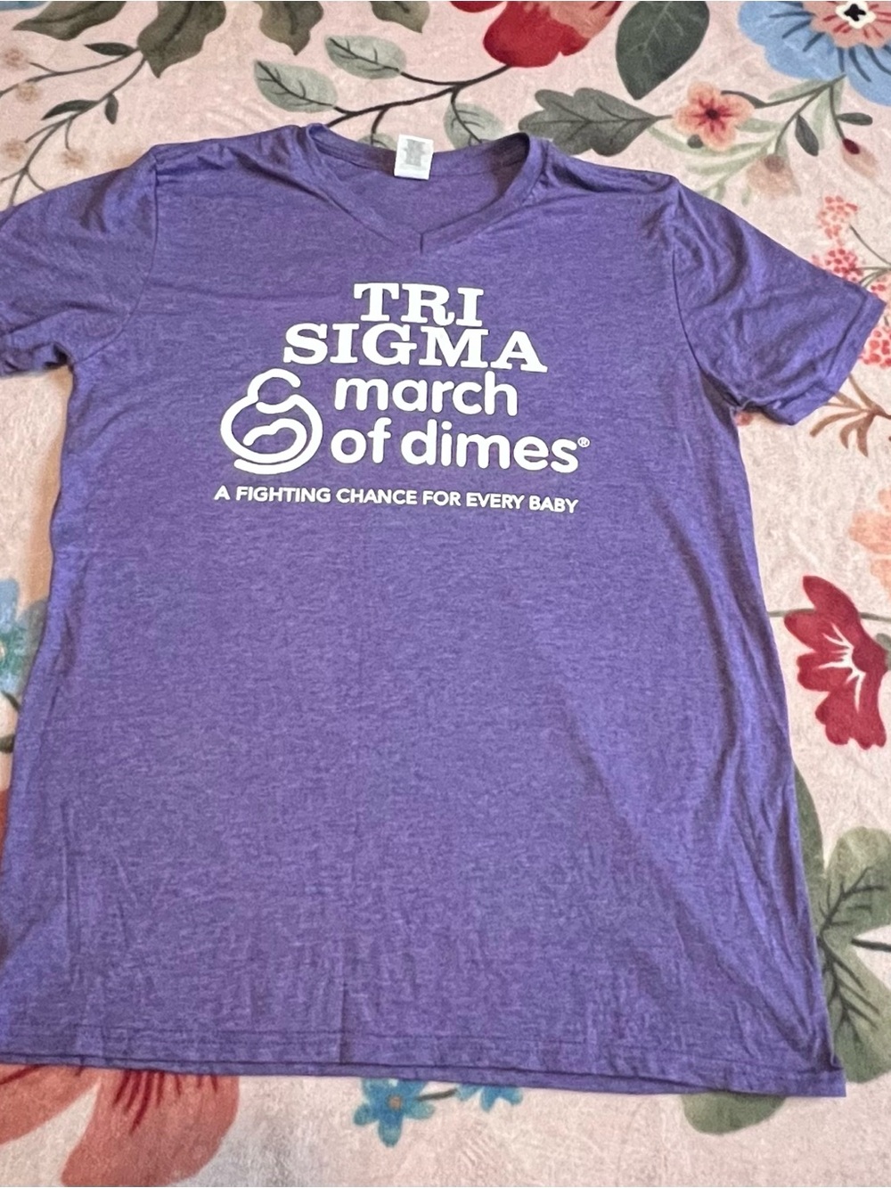 Tri Sigma March of Dimes Purple Graphic Tee